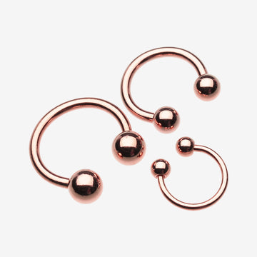 Rose Gold Plated Basic Horseshoe Circular Barbell